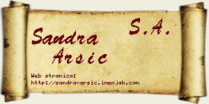 Sandra Arsić vizit kartica